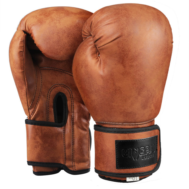 Gants de Boxe Vintage Cuir PU – Boxe Sanda Fitness 8-12oz