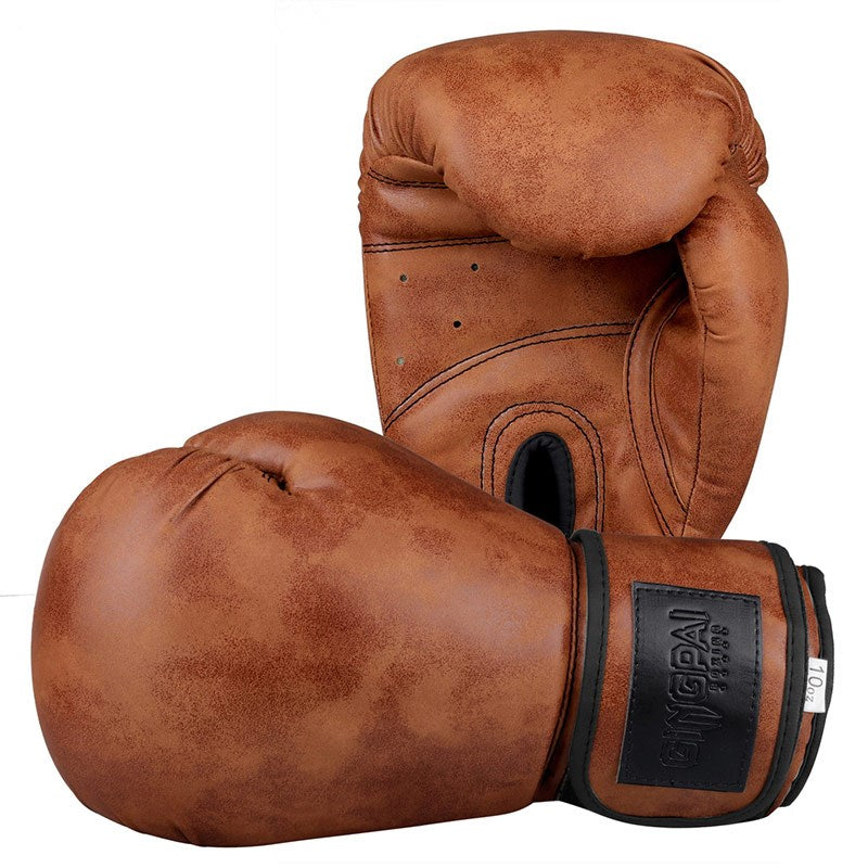 Gants de Boxe Vintage Cuir PU – Boxe Sanda Fitness 8-12oz