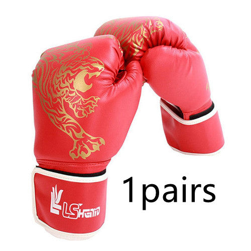 Gants de Boxe Tigre Flamme – Cuir PU Résistant Enfant Adulte